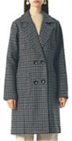 Chouyatou Women Elegant Notched Collar Double Breasted Wool Blend Over Coat
