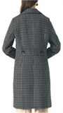 Chouyatou Women Elegant Notched Collar Double Breasted Wool Blend Over Coat