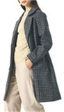 Chouyatou Women Elegant Notched Collar Double Breasted Wool Blend Over Coat