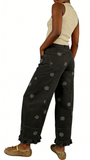 CHOUYATOU Barrel Jeans Women 2026 Floral Print Wide Leg Jeans Y2k Patchwork Baggy Boyfriend Denim Pants