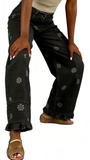 CHOUYATOU Barrel Jeans Women 2026 Floral Print Wide Leg Jeans Y2k Patchwork Baggy Boyfriend Denim Pants