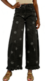 CHOUYATOU Barrel Jeans Women 2026 Floral Print Wide Leg Jeans Y2k Patchwork Baggy Boyfriend Denim Pants