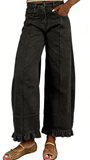 CHOUYATOU Barrel Jeans Women 2026 Floral Print Wide Leg Jeans Y2k Patchwork Baggy Boyfriend Denim Pants