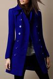 Chouyatou Women's Winter Double Breasted Wool Coat Elegant Collared Wool Blend Trench Pea Coat