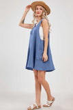 Chouyatou Womens Summer Sleeveless Mini Dress U Neck Backless Flowy Short Dress Casual Beach Sundress with Pockets