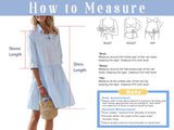 Chouyatou Women's Striped Button Down Shirt Dress Loose Casual Cuffed Sleeve Tiered Mini Tunic Dress