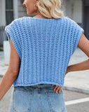 Chouyatou Women Chunky Knit Vest Button Down Sleeveless Sweater Tank Tops Going Out Outfits