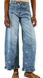 CHOUYATOU Barrel Jeans Women 2026 Floral Print Wide Leg Jeans Y2k Patchwork Baggy Boyfriend Denim Pants