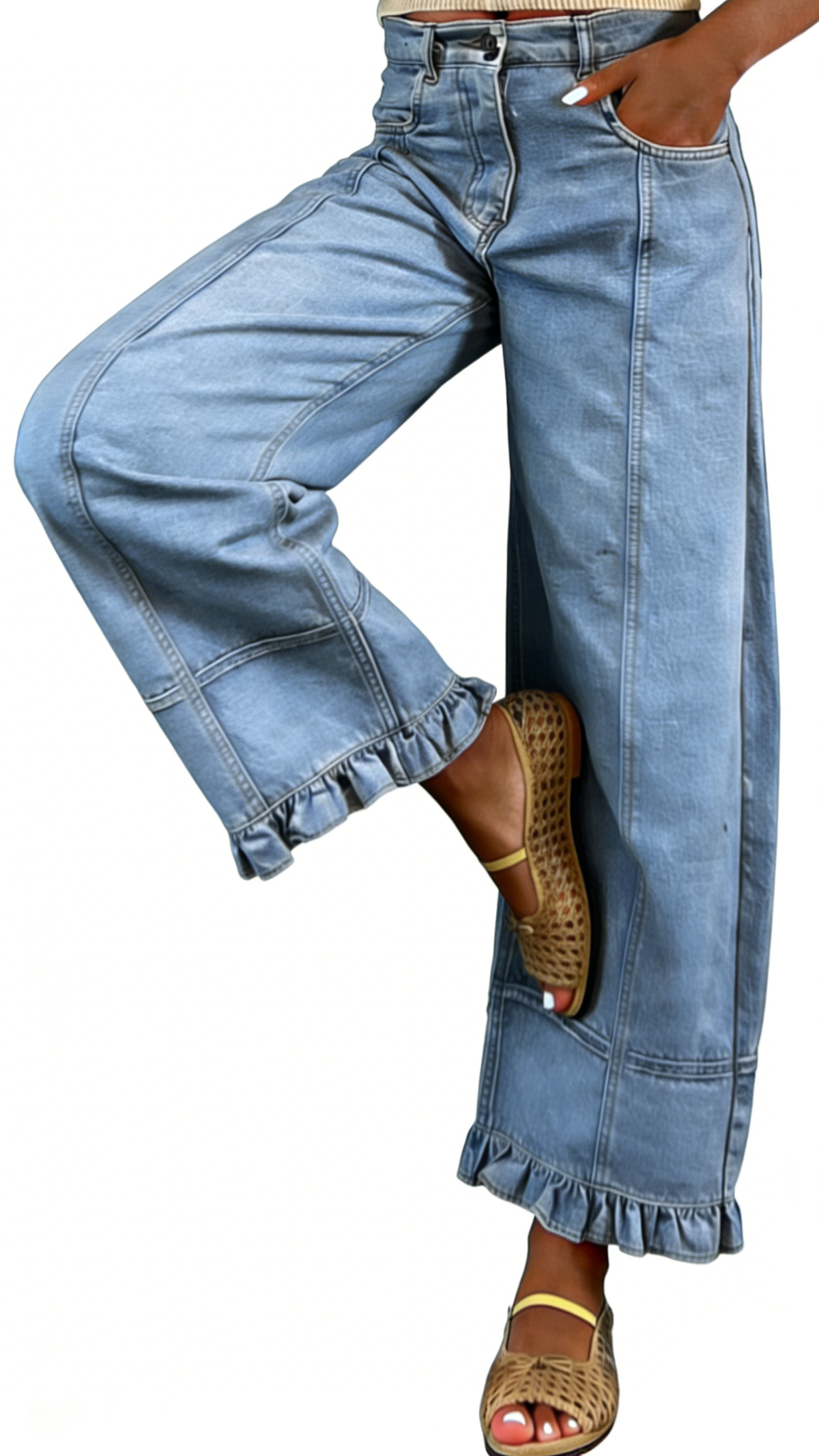Chouyatou Barrel Jeans Women Floral Print Wide Leg Jeans Y2k Patchwork Baggy Boyfriend Denim Pants