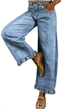 CHOUYATOU Barrel Jeans Women 2026 Floral Print Wide Leg Jeans Y2k Patchwork Baggy Boyfriend Denim Pants