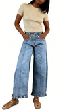 CHOUYATOU Barrel Jeans Women 2026 Floral Print Wide Leg Jeans Y2k Patchwork Baggy Boyfriend Denim Pants