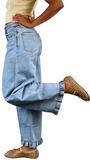 CHOUYATOU Barrel Jeans Women 2026 Floral Print Wide Leg Jeans Y2k Patchwork Baggy Boyfriend Denim Pants