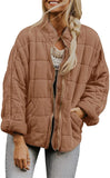 Chouyatou Women's Causal Lightweight Jacket Stand Collar Long Sleeve Zip Up Winter Coats for Women