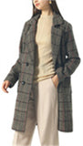 Chouyatou Women Elegant Notched Collar Double Breasted Wool Blend Over Coat