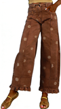 CHOUYATOU Barrel Jeans Women 2026 Floral Print Wide Leg Jeans Y2k Patchwork Baggy Boyfriend Denim Pants