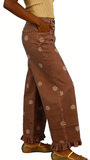 CHOUYATOU Barrel Jeans Women 2026 Floral Print Wide Leg Jeans Y2k Patchwork Baggy Boyfriend Denim Pants