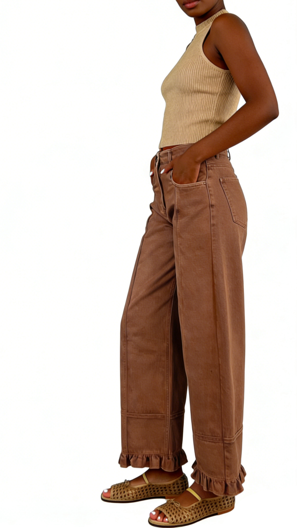 Chouyatou Barrel Jeans Women Floral Print Wide Leg Jeans Y2k Patchwork Baggy Boyfriend Denim Pants