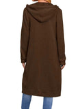 Chouyatou Women's Long Zip Up Oversized Drawstring Hooded Hoodie Jacket Sweatshirt