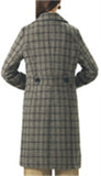 Chouyatou Women Elegant Notched Collar Double Breasted Wool Blend Over Coat