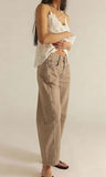 Chouyatou Women Casual Wide Leg Mid Rise Jeans Baggy Barrel Jeans Denim Pull On Pants Sweatpants Y2k Boyfriend Boho Ankle Pant