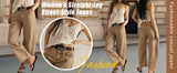 Chouyatou Women Casual Wide Leg Mid Rise Jeans Baggy Barrel Jeans Denim Pull On Pants Sweatpants Y2k Boyfriend Boho Ankle Pant