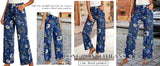 Chouyatou Women's Straight Leg Jeans High Rise Vintage Floral Printed Wide Leg Trendy Stretchy Baggy Casual Denim Pants