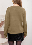 Chouyatou Women Fashion Crew Neck Rib Knit Crucian Carp Graphic Oversized Y2k Pullover Sweater Jumper