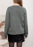 Chouyatou Women Fashion Crew Neck Rib Knit Crucian Carp Graphic Oversized Y2k Pullover Sweater Jumper