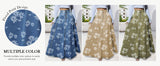 Chouyatou Women's Retro High Waisted Button Fly Flared Long Jean Skirts Pleated Flowy Swing A-line Denim Maxi Skirts