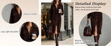Chouyatou Women's Fall Corduroy Button Down Shirt Dress Casual Lapel a Line Pleated Tunic Shift Midi Long Dress
