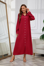 Chouyatou Women's Casual Button Down Maxi Shirt Dress Long Sleeve Button Up Tunic Long Dress