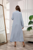 Chouyatou Women's Casual Button Down Maxi Shirt Dress Long Sleeve Button Up Tunic Long Dress