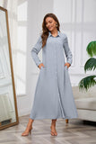 Chouyatou Women's Casual Button Down Maxi Shirt Dress Long Sleeve Button Up Tunic Long Dress