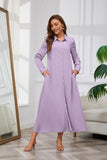 Chouyatou Women's Casual Button Down Maxi Shirt Dress Long Sleeve Button Up Tunic Long Dress