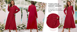 Chouyatou Women's Casual Button Down Maxi Shirt Dress Long Sleeve Button Up Tunic Long Dress