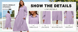 Chouyatou Women's Casual Button Down Maxi Shirt Dress Long Sleeve Button Up Tunic Long Dress
