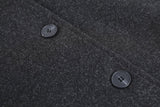 Chouyatou Women's Casual Thicken Wool Blend Stand Collar Single Breasted Pea Coat