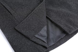 Chouyatou Women's Casual Thicken Wool Blend Stand Collar Single Breasted Pea Coat
