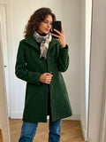 Chouyatou Women's Casual Thicken Wool Blend Stand Collar Single Breasted Pea Coat