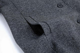 Chouyatou Women's Casual Thicken Wool Blend Stand Collar Single Breasted Pea Coat