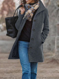 Chouyatou Women's Casual Thicken Wool Blend Stand Collar Single Breasted Pea Coat