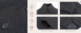 Chouyatou Women's Casual Thicken Wool Blend Stand Collar Single Breasted Pea Coat
