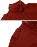Chouyatou Women's Fall Stand Collar Zip Up Military Cotton Utility Safari Jacket