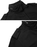 Chouyatou Women's Fall Stand Collar Zip Up Military Cotton Utility Safari Jacket