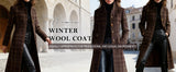 Chouyatou Women Long Wool Plaid Pea Coat Fall Winter Casual Single Breasted Midi Trench Overcoat Outwear