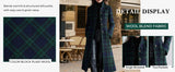 Chouyatou Women Long Wool Plaid Pea Coat Fall Winter Casual Single Breasted Midi Trench Overcoat Outwear