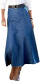 Chouyatou Women's Vintage Denim Maxi Skirt Casual High Waist Flowy Swing A-Line Long Jean Skirt