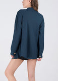 Chouyatou Women's Loose Fit Batwing Sleeve Waffle Knit Button Down Shirt Shacket Tops