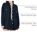 Chouyatou Women's Loose Fit Batwing Sleeve Waffle Knit Button Down Shirt Shacket Tops