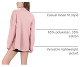 Chouyatou Women's Loose Fit Batwing Sleeve Waffle Knit Button Down Shirt Shacket Tops